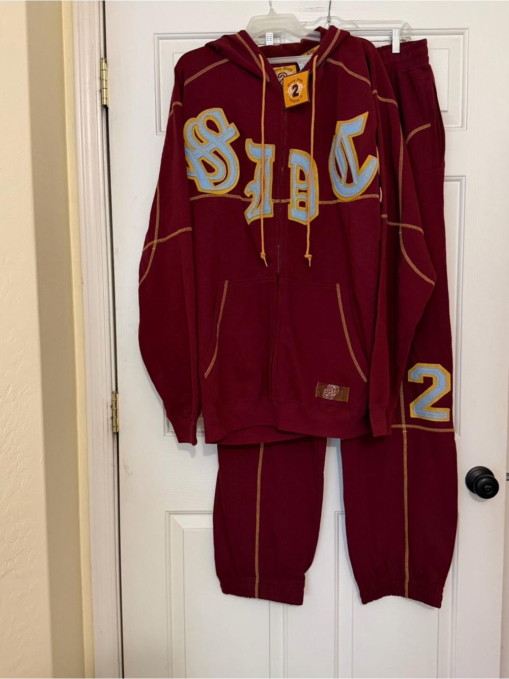 NWT Vintage Snoop Dogg Clothing Hoodie Joggers Set Full Zip XL Spell Out Y2K